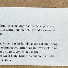 Olive Oil Bar Soap: Lavender, Turmeric & Lemongrass