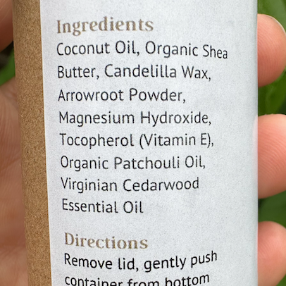 Deodorant | Vegan - Zero Waste: Patchouli & Cedarwood